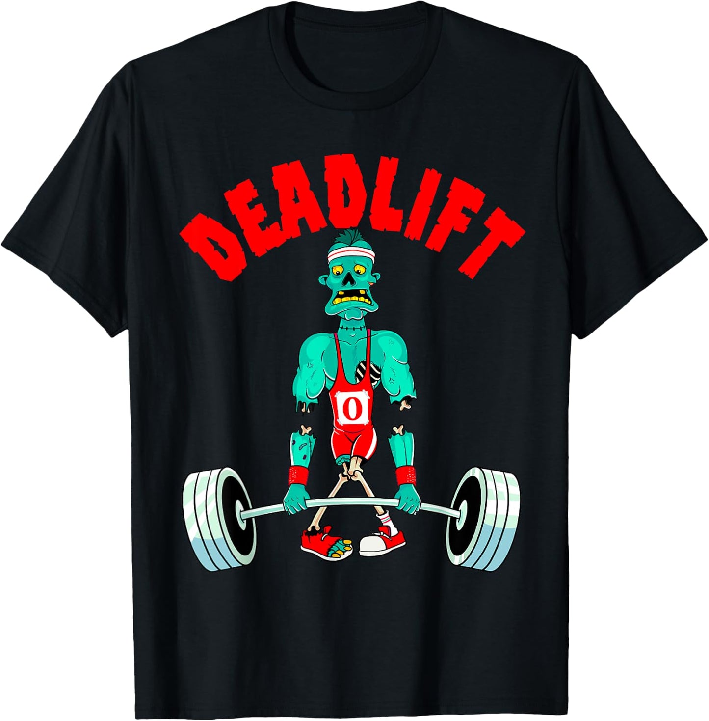 Halloween Workout Zombie Deadlift Weightlifting Men Women T-Shirt - T-Shirt | Black