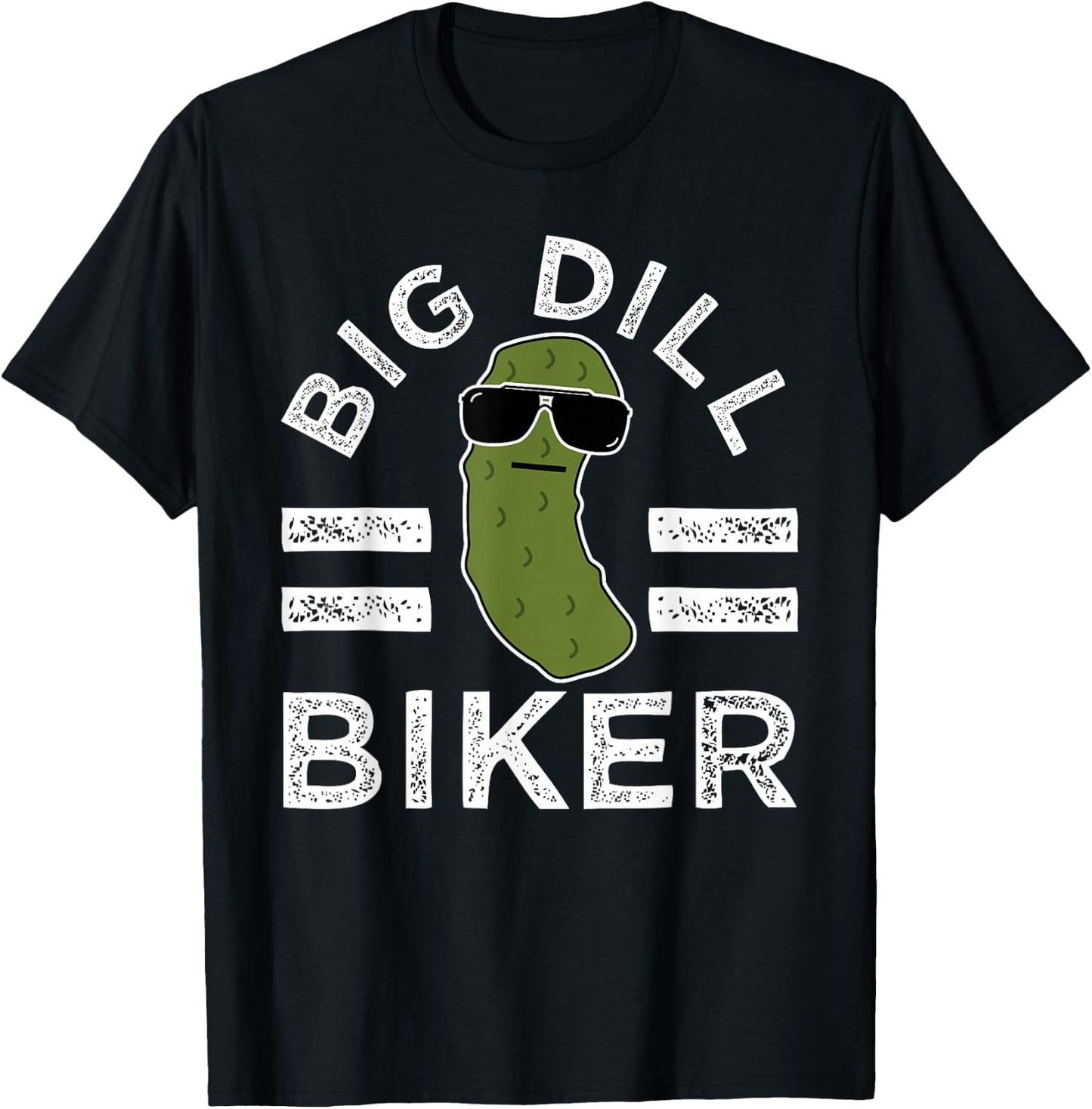 Pickle Pun Big Dill Biker Fun Mountain Bike Motorcycle Humor T-Shirt - T-Shirt | Black