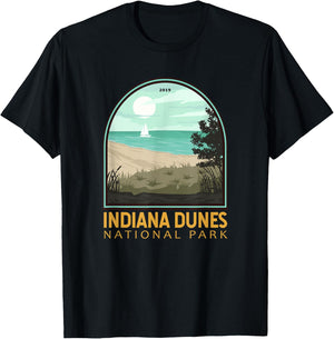 Indiana Dunes National Park Vintage Emblem T-Shirt - T-Shirt | Black