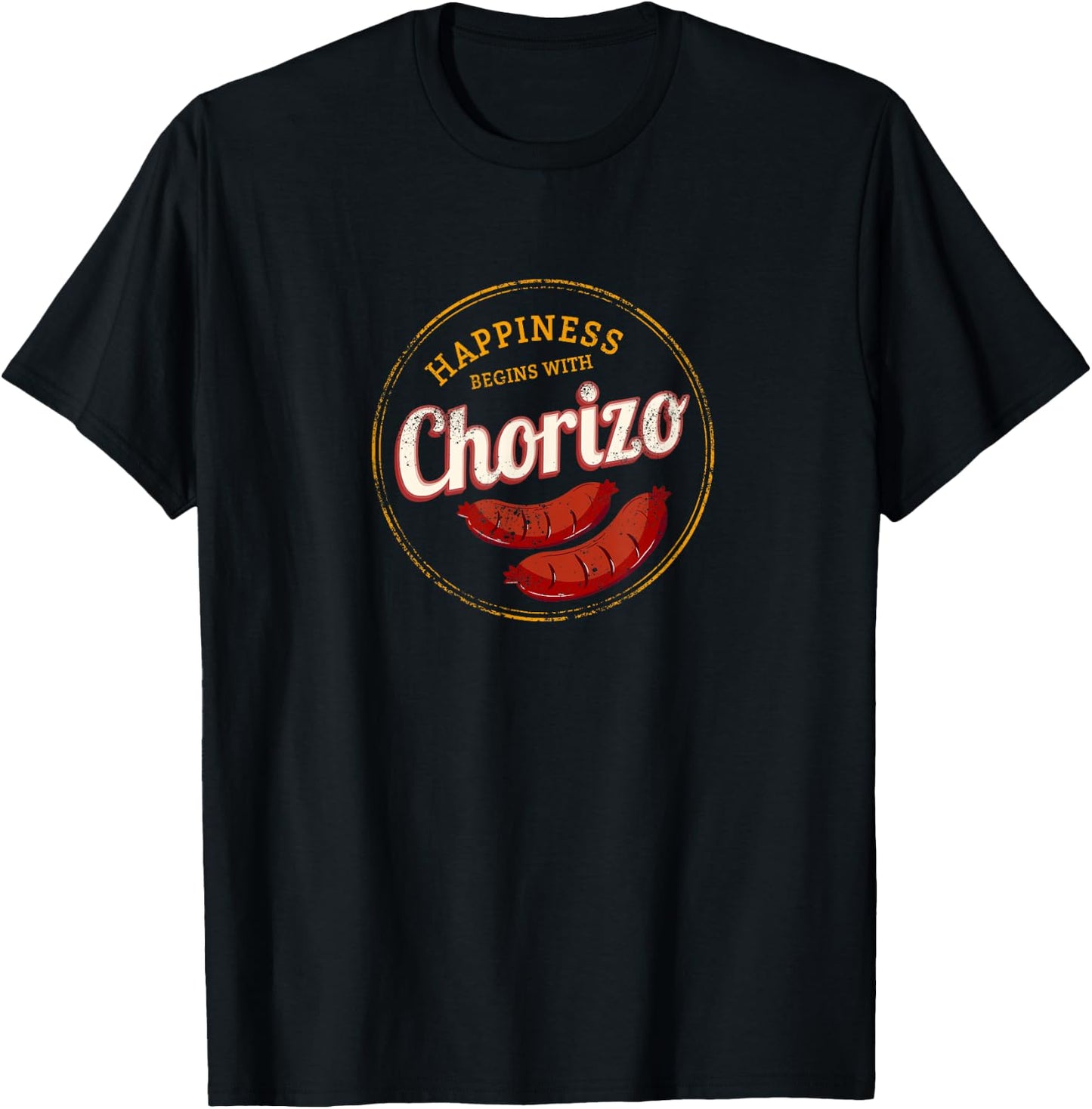 Chorizo Retro Sausage Vintage BBQ Gourmet Barbecue Souvenir T-Shirt - T-Shirt | Black