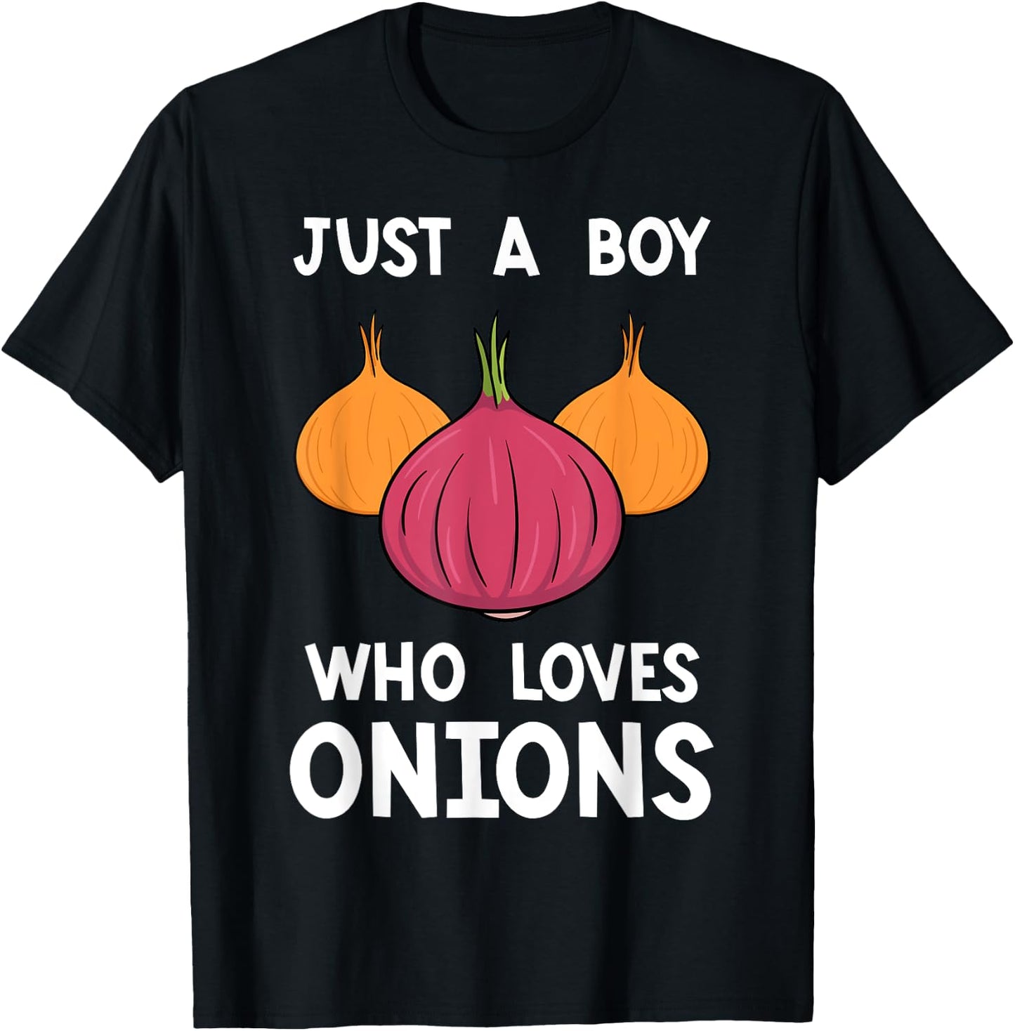 Onion Boy Shallot Lover Vegeterian Farmer Gardener Vegan T-Shirt - T-Shirt | Black