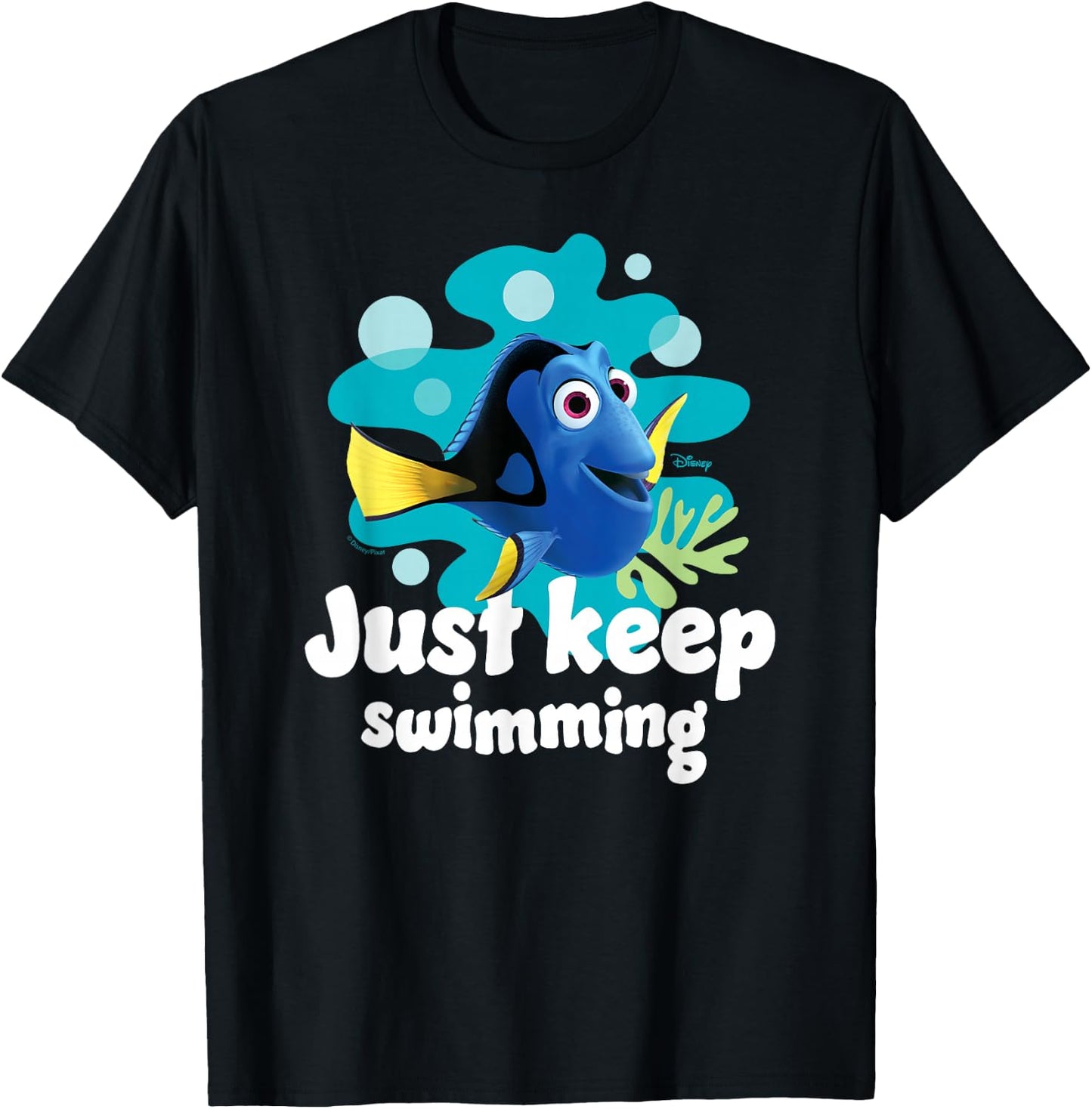Finding Nemo - Dory Just Keep Swimming T-Shirt - T-Shirt | Black