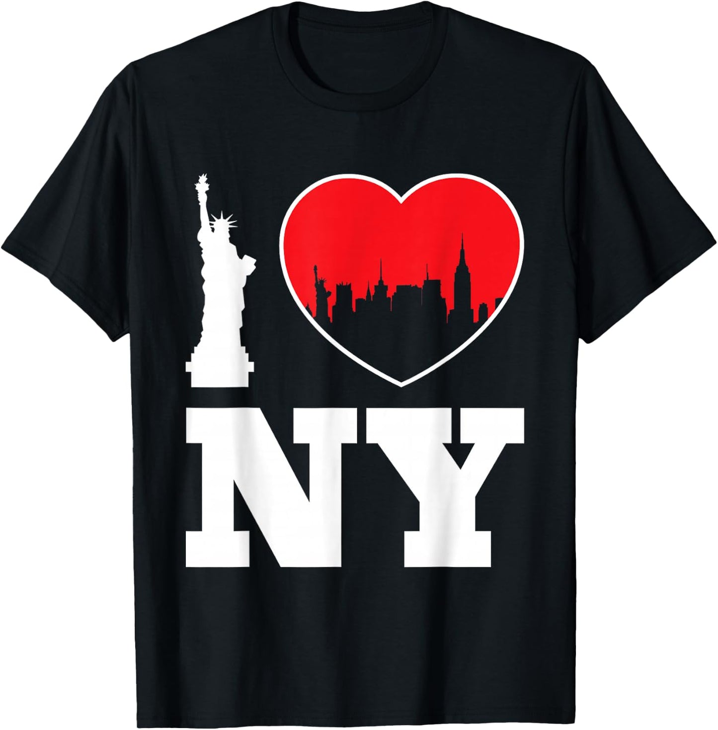 New York City Skyline Gift Big Apple State Souvenir NYC T-Shirt - T-Shirt | Black