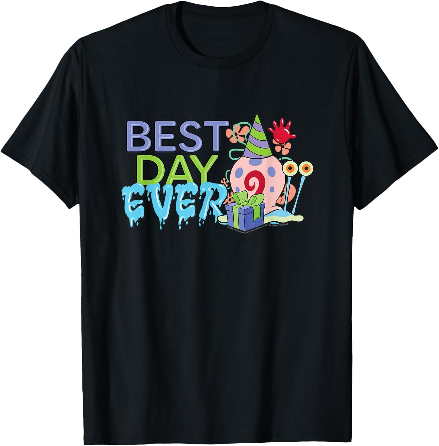 Spongebob Squarepants Best Day Ever Gary Birthday T-Shirt - T-Shirt | Black