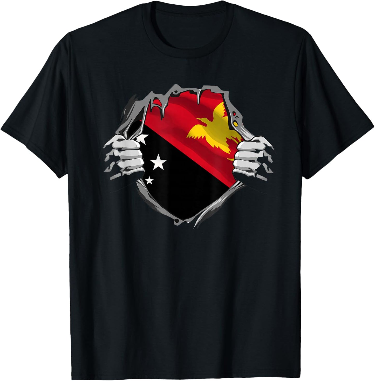 Funny Papua New Guinea Flag Country Oceania T-Shirt - T-Shirt | Black