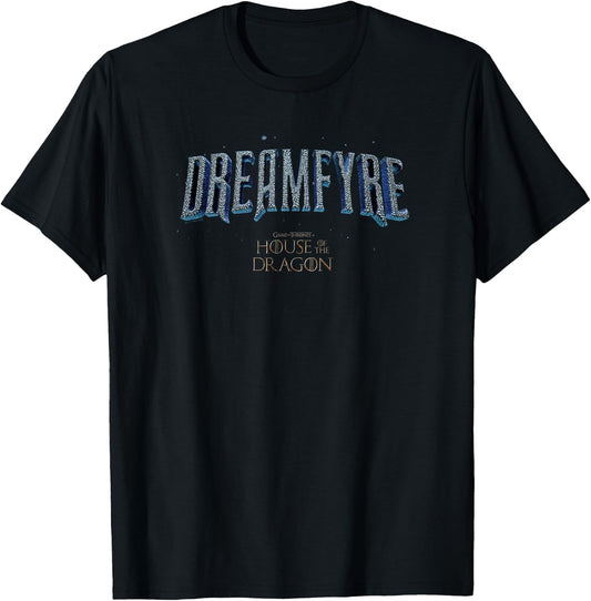 House of the Dragon Dreamfyre Text Logo T-Shirt - T-Shirt | Black