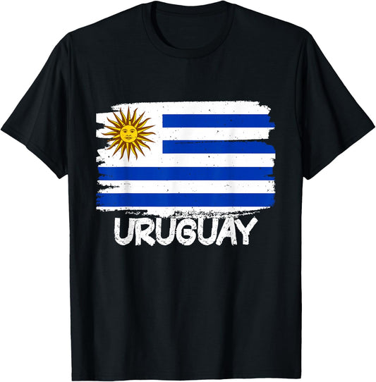 Cool Uruguay Flag T-Shirt - T-Shirt | Black