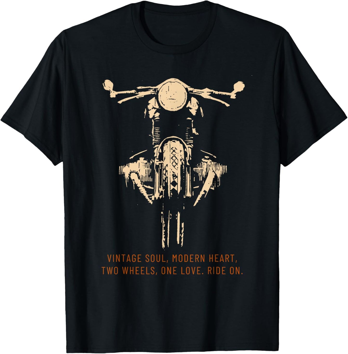 Vintage Motorcycle: Biker Rider Vintage Men's T-Shirt - T-Shirt | Black