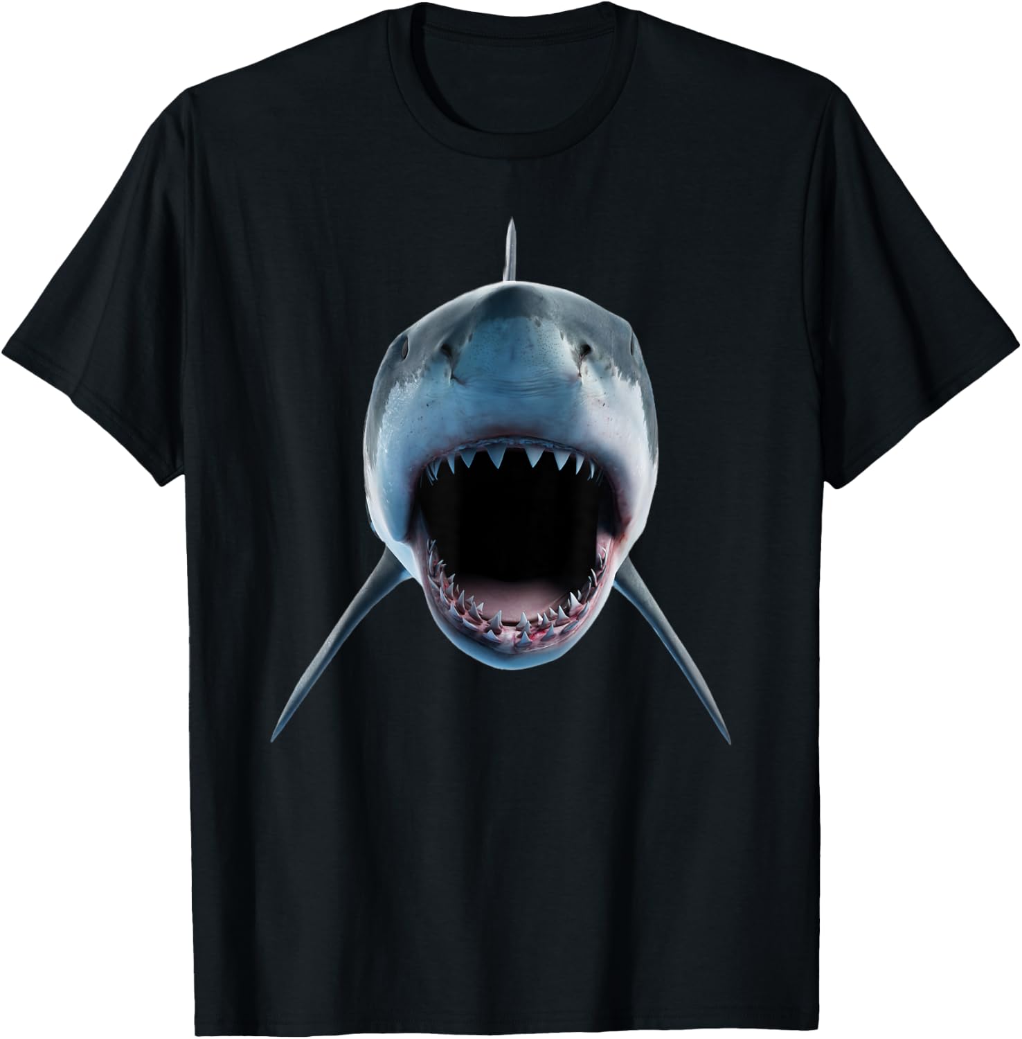 realistic great white shark Attack for lovers of Fish Ocean T-Shirt - T-Shirt | Black