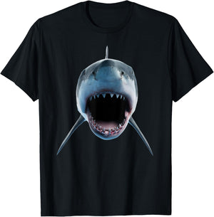 realistic great white shark Attack for lovers of Fish Ocean T-Shirt - T-Shirt | Black