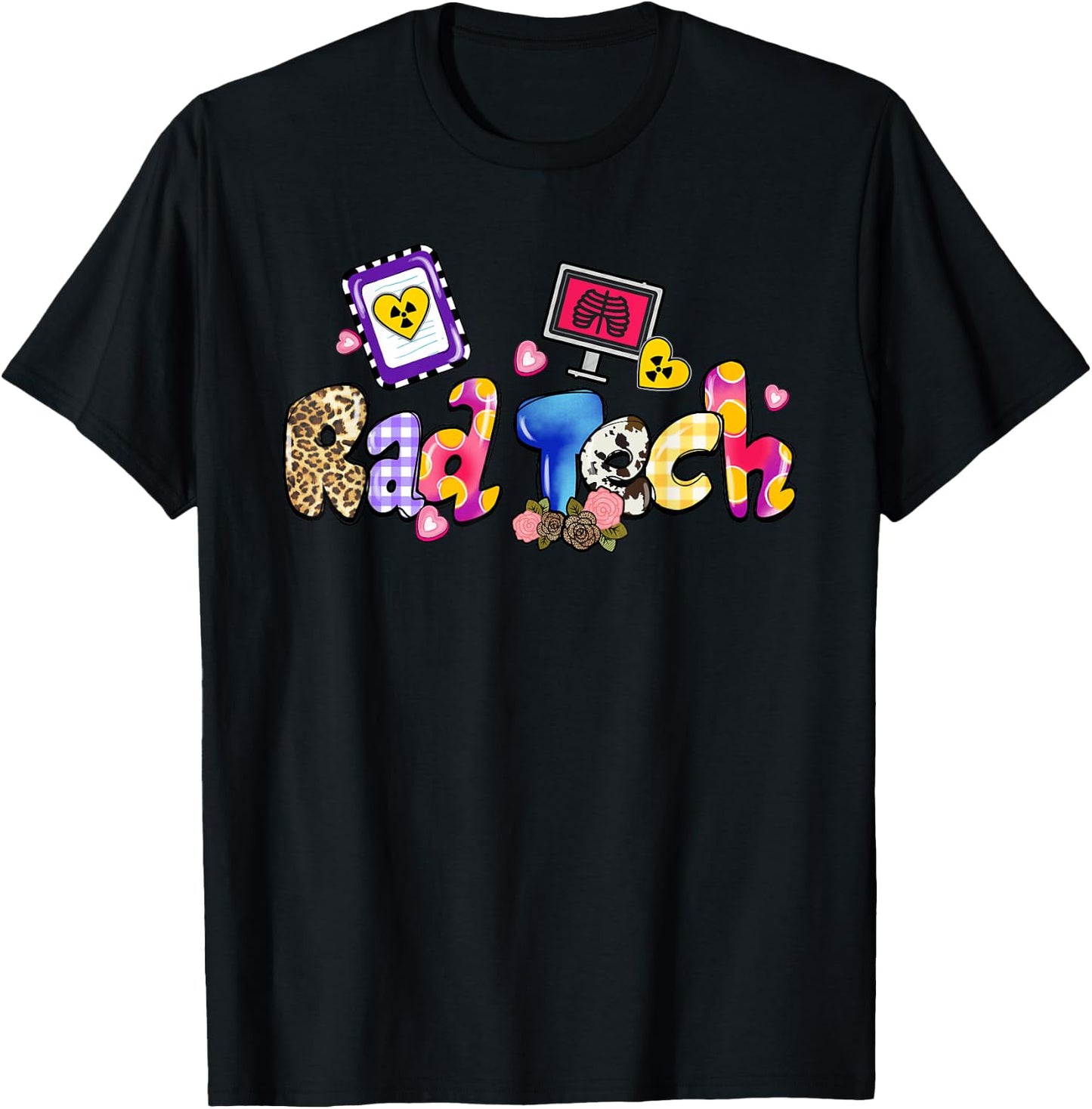 Rad Tech Leopard Funny Rad Tech Gifts T-Shirt - T-Shirt | Black