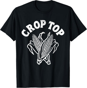 Funny Crop Top Corn T-Shirt - T-Shirt | Black