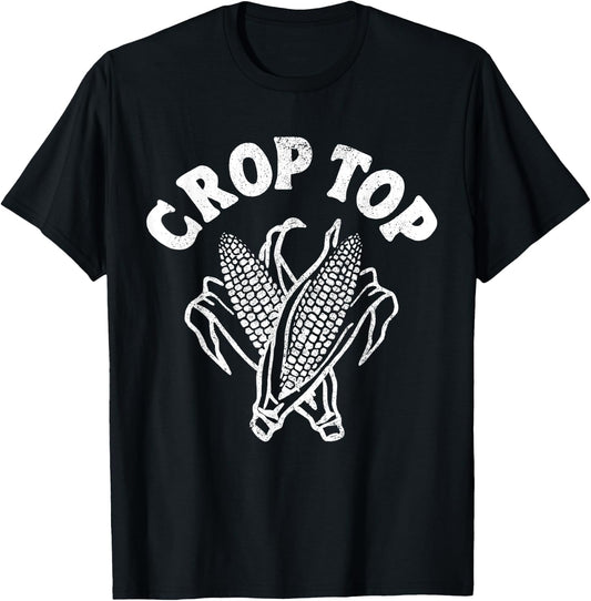 Funny Crop Top Corn T-Shirt - T-Shirt | Black