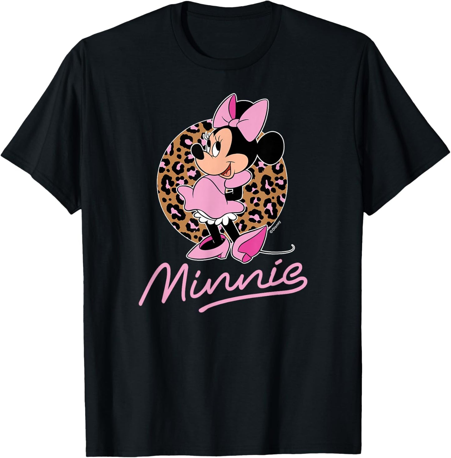 Disney - Minnie Leopard Print T-Shirt - T-Shirt | Black