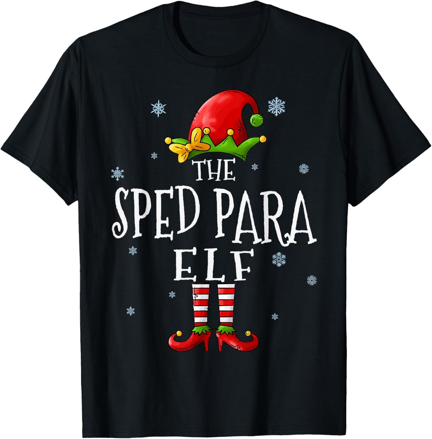 The Sped Para Elf Squad Funny Xmas Groupe Matching Christmas T-Shirt - T-Shirt | Black