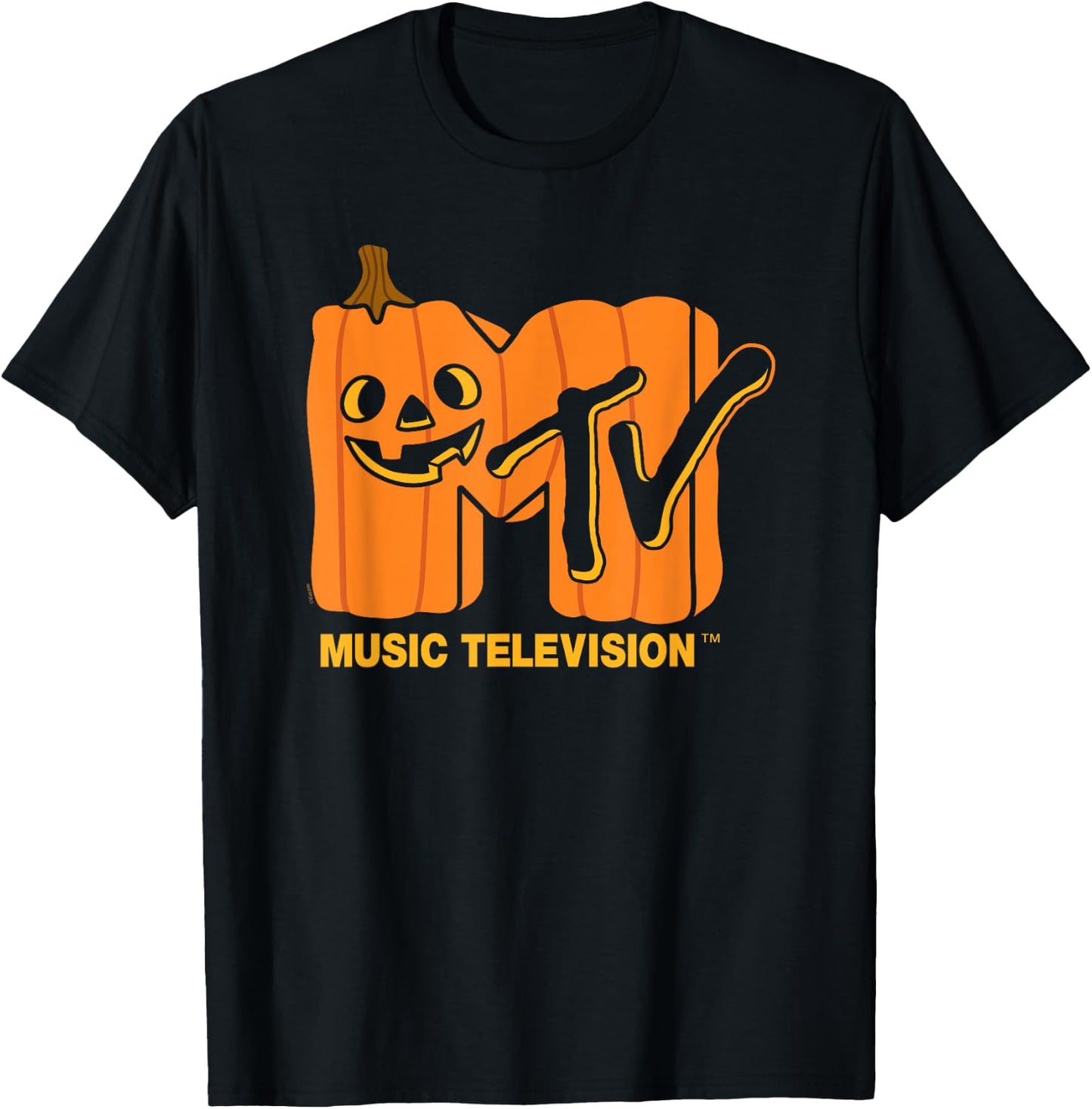 MTV - MTV Logo Jack-O-Lantern T-Shirt - T-Shirt | Black