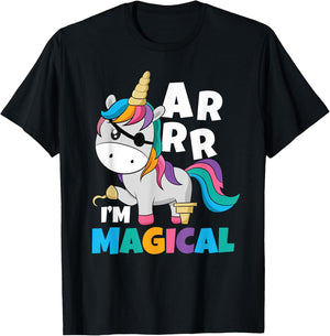 I'm Magical Caribbean Freebooter Toddler Girl Unicorn Pirate T-Shirt - T-Shirt | Black
