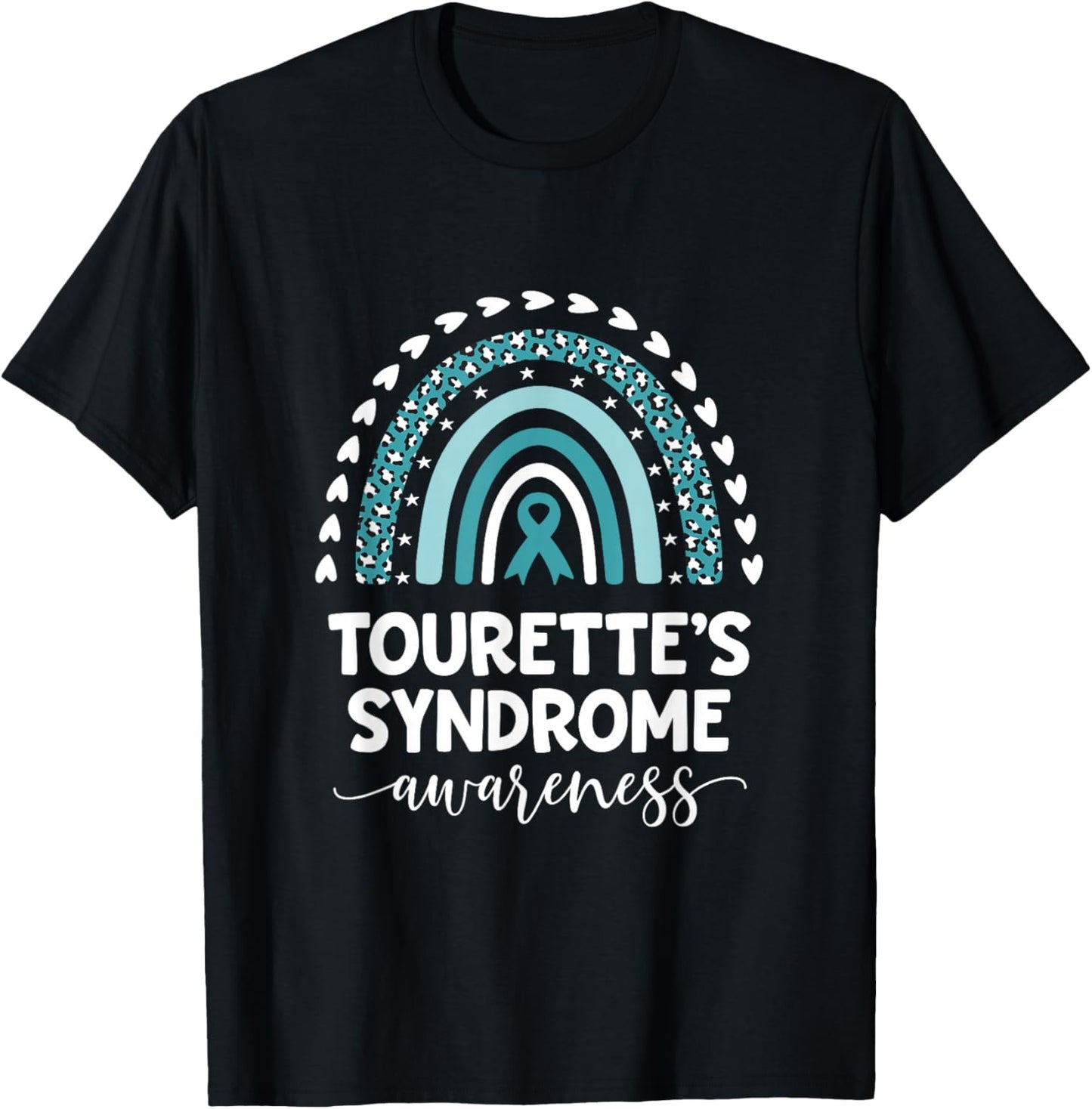 Tourettes Syndrome Support Love Cure Tourettes Awareness T-Shirt - T-Shirt | Black