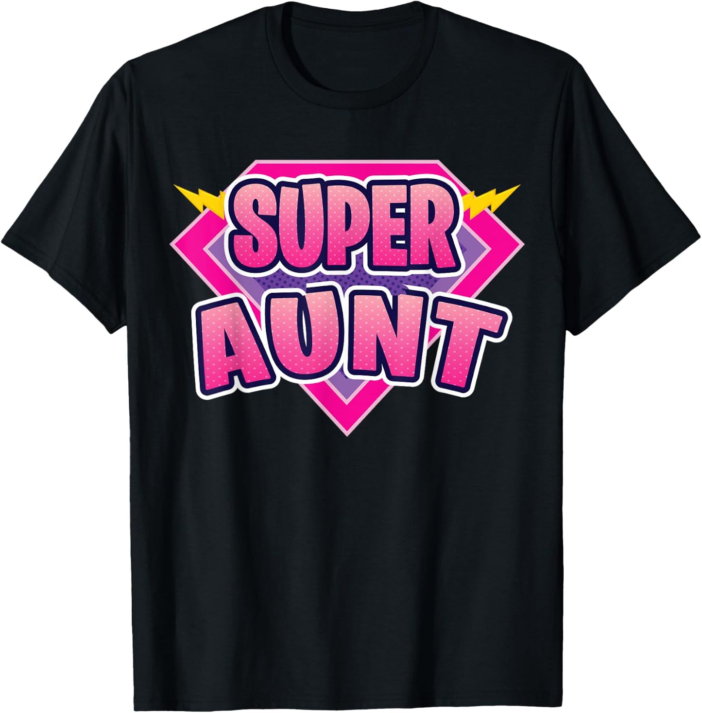 Super Aunt Superhero Grandmother Comic Book Funny Matching T-Shirt - T-Shirt | Black