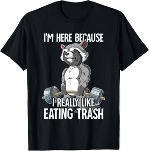 Raccoon Gym Weight Training Bodybuilder T-Shirt - T-Shirt | Black