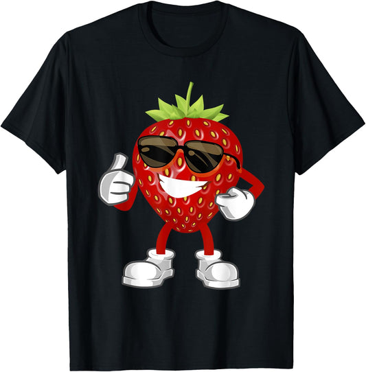 Sweet Strawberry Halloween Costume Strawberry Sunglusses T-Shirt - T-Shirt | Black