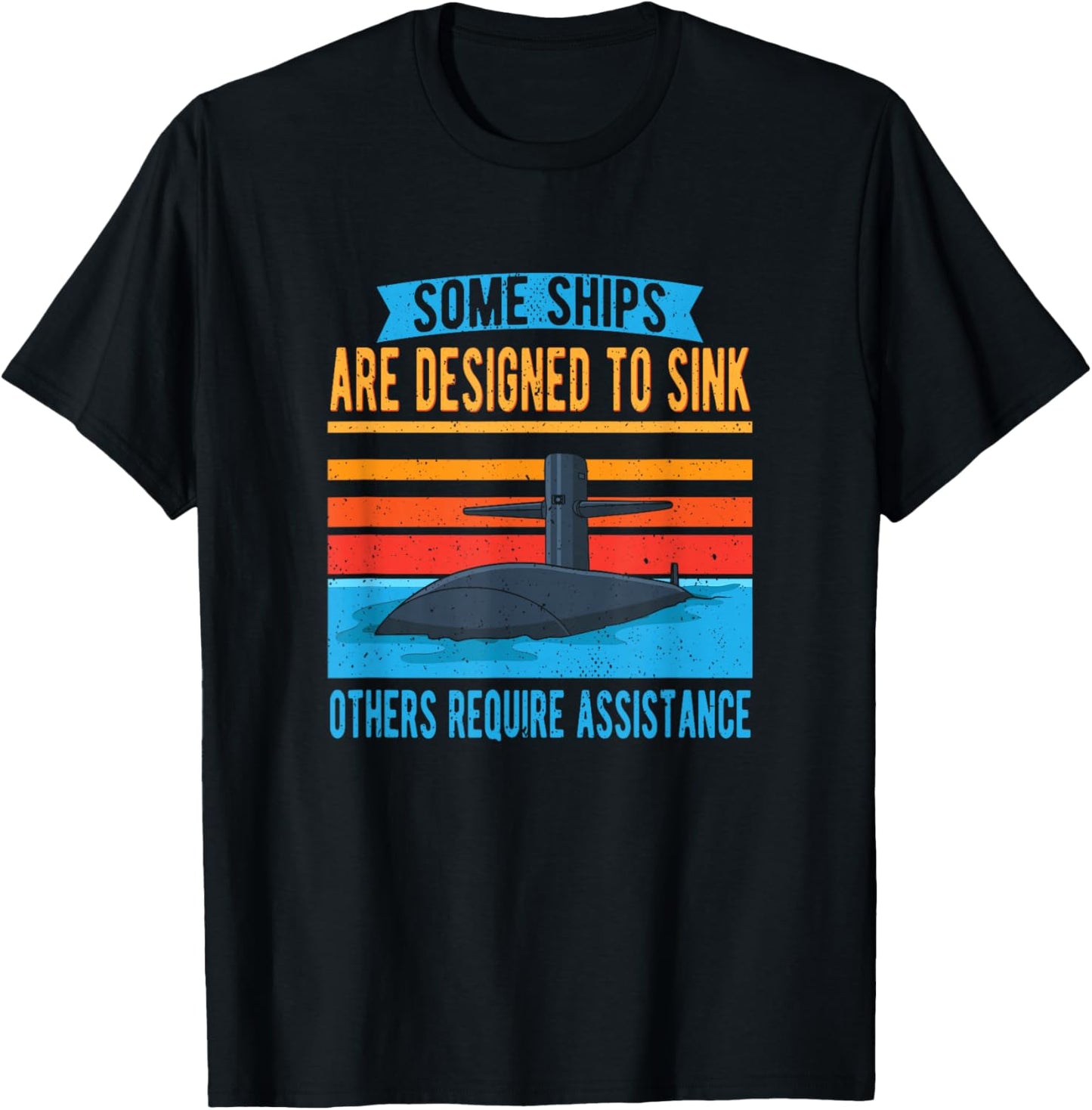 Pigboat Combat Open Sea Veteran Ocean Deep Sub , -Adults, Black, Small, Short Sleeve, Cotton 65% Polyester 35%, Submarine Themed T-Shirt - T-Shirt | Black