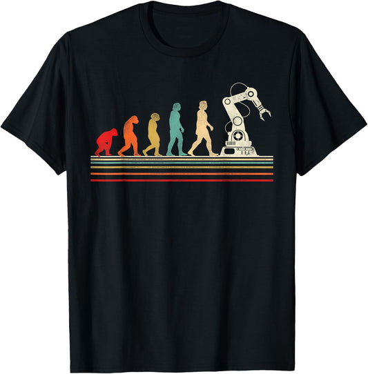 Robot Robotics Engineer Retro Vintage T-Shirt - T-Shirt | Black