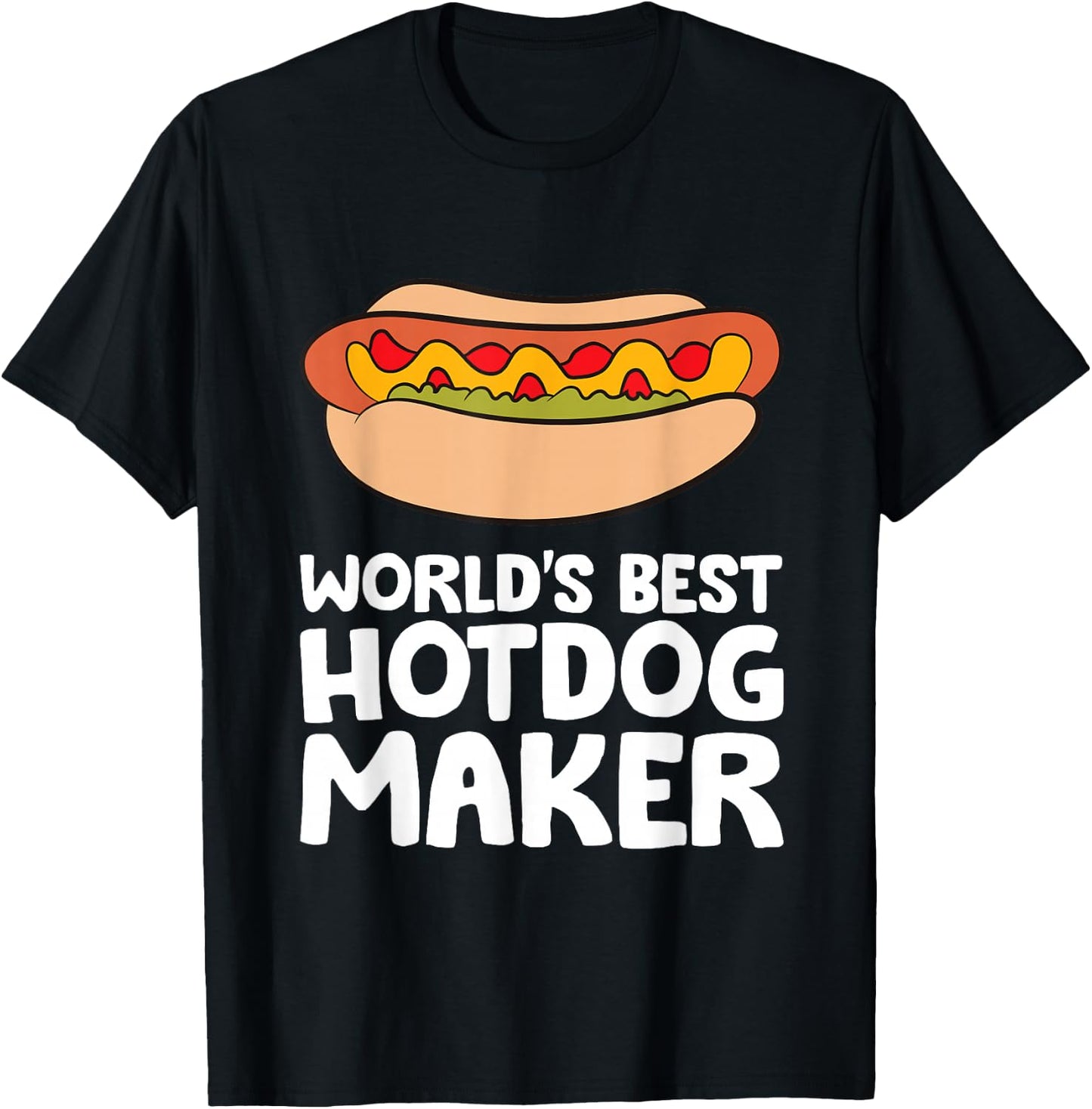 World's Best Hotdog Maker Funny Hot Dog T-Shirt - T-Shirt | Black
