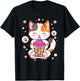 Cat Boba Tea Bubble Tea Kawaii Anime Japanese Neko Girl Teen T-Shirt - T-Shirt | Black