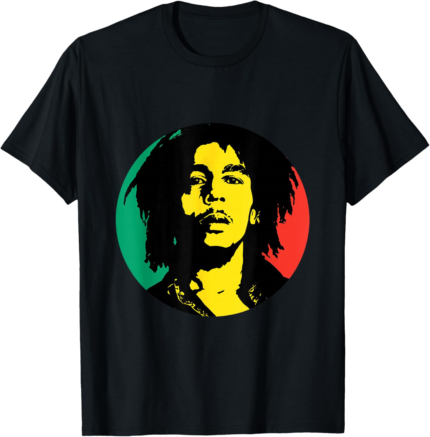 Bob Marley Rasta Circle T-Shirt - T-Shirt | Black