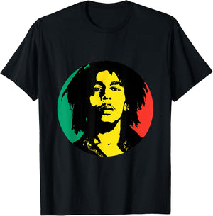 Bob Marley Rasta Circle T-Shirt - T-Shirt | Black