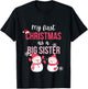 Kids My First One As A Big Sister Promoted Christmas Snowman T-Shirt - T-Shirt | Black