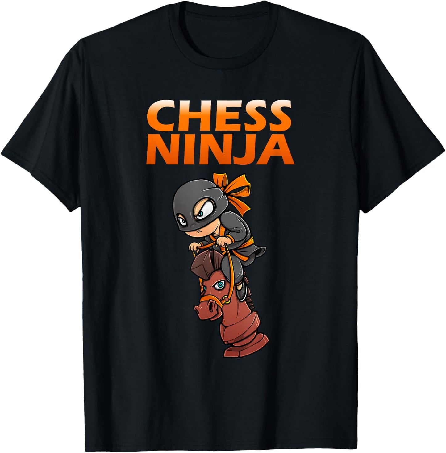 Chess Ninja Art for Kids Boys Girls Chess Player Chess Lover T-Shirt - T-Shirt | Black