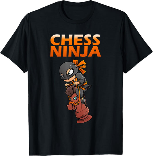 Chess Ninja Art for Kids Boys Girls Chess Player Chess Lover T-Shirt - T-Shirt | Black