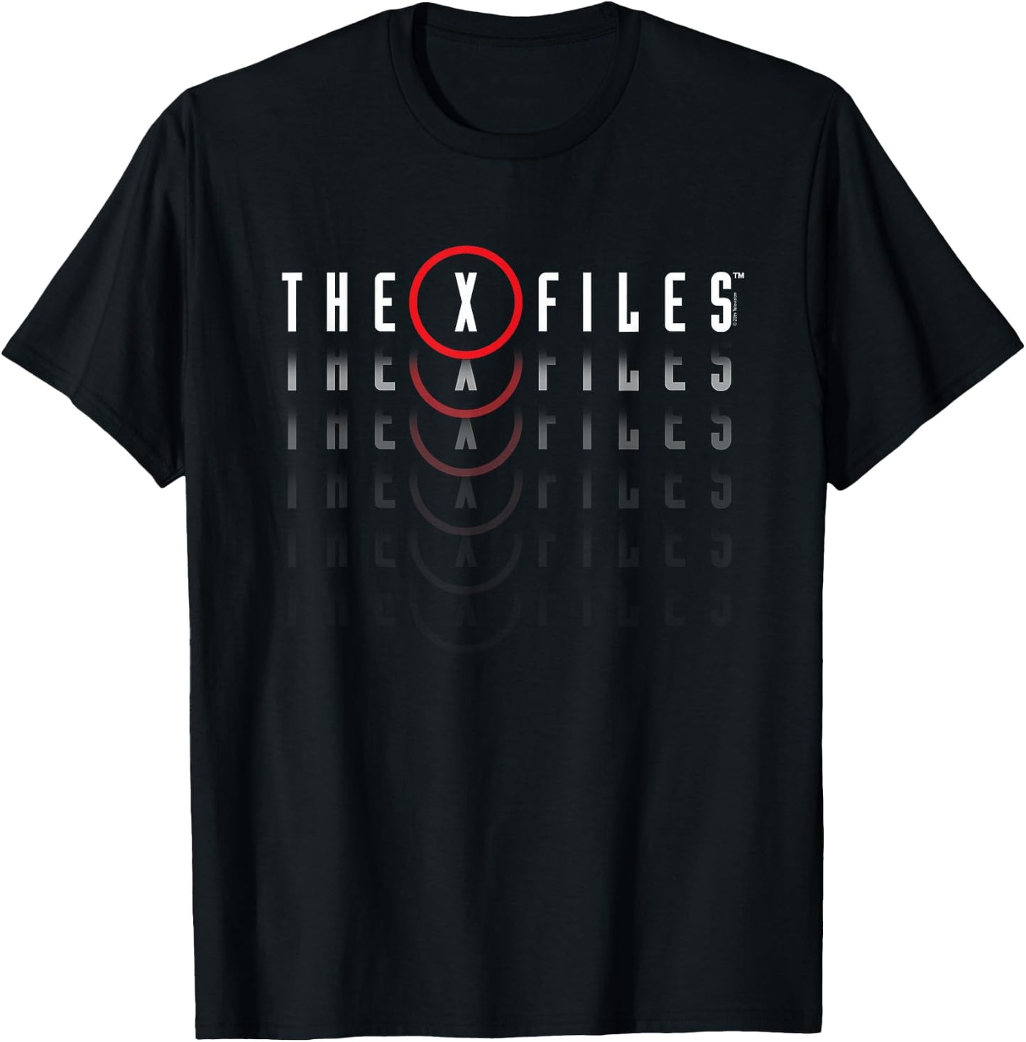 X-Files Repeating Logo Vintage Supernatural 90's TV Show T-Shirt - T-Shirt | Black