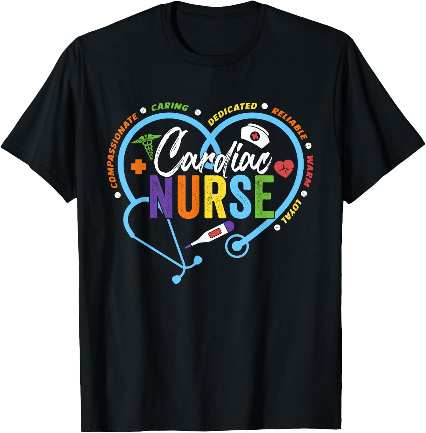 Cardiac Nurse Shirt Cardiology Nurse Cardiologist T-Shirt - T-Shirt | Black