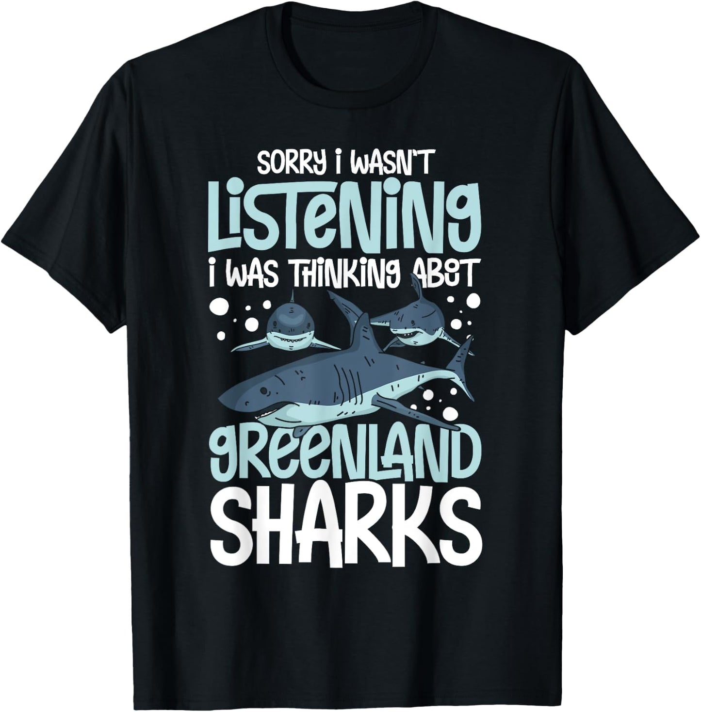 Greenland Shark Animal Tooth Funny Ocean T-Shirt - T-Shirt | Black