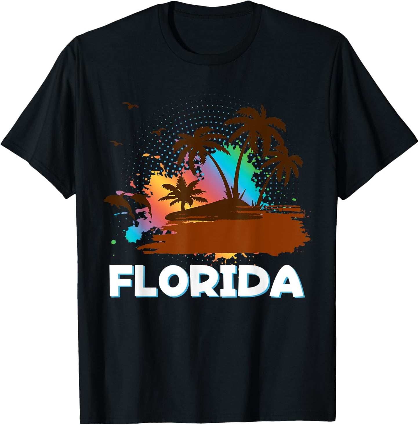 Florida Beach Vacation Art Ocean Lovers Florida Family Trip T-Shirt - T-Shirt | Black