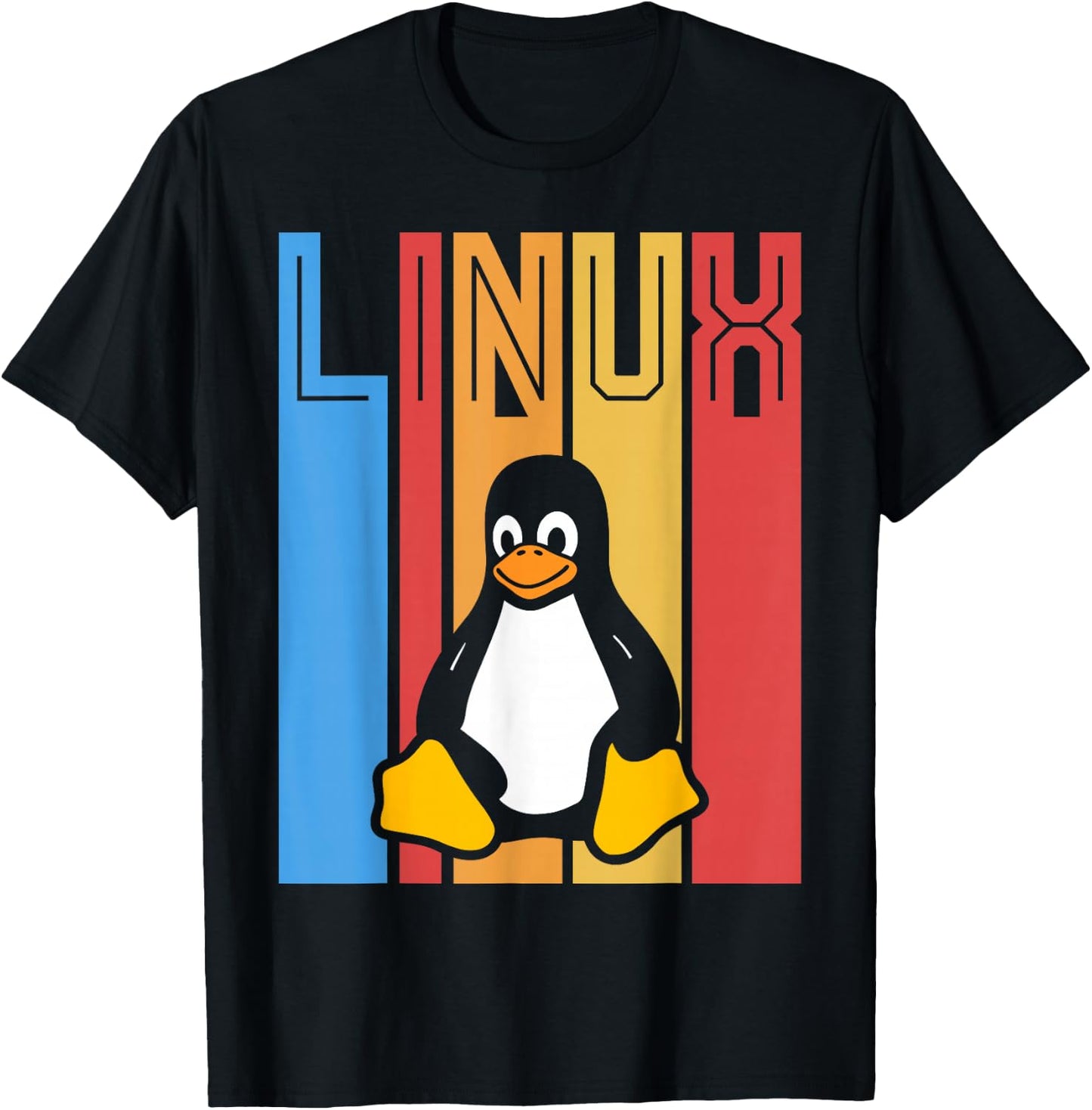 Linux Retro Vintage Geek Tools Nerd Programming Souvenir T-Shirt - T-Shirt | Black