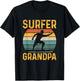 Vintage Surfer Grandpa Retro Surfing Grandfather T-Shirt - T-Shirt | Black