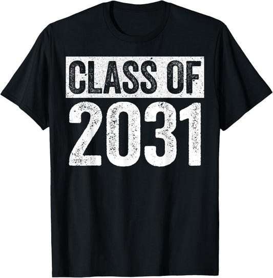 Class Of 2031 Shirt Senior 2031 Graduation T-Shirt - T-Shirt | Black