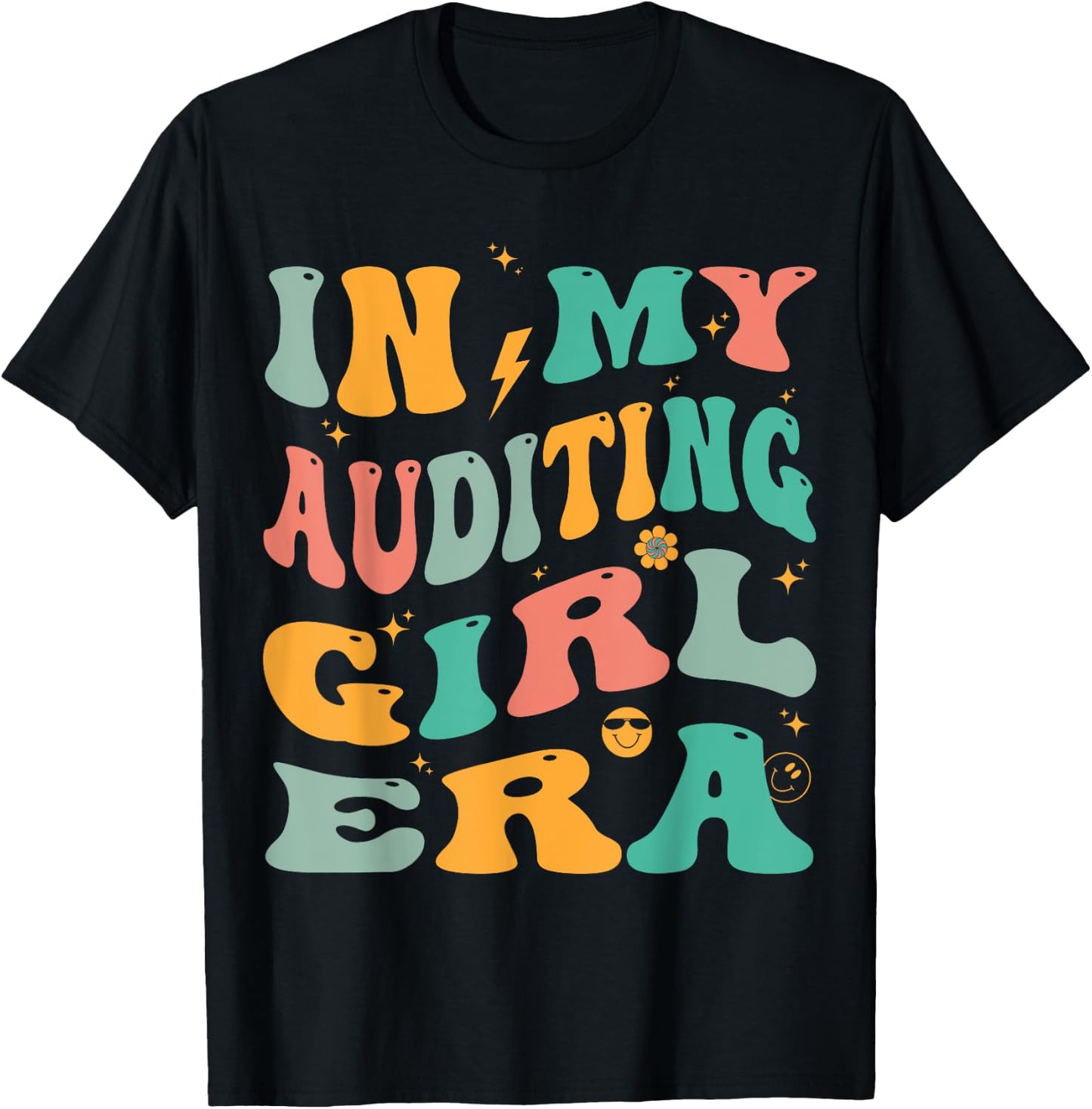 In My Auditing Girl Era Groovy Auditor T-Shirt - T-Shirt | Black