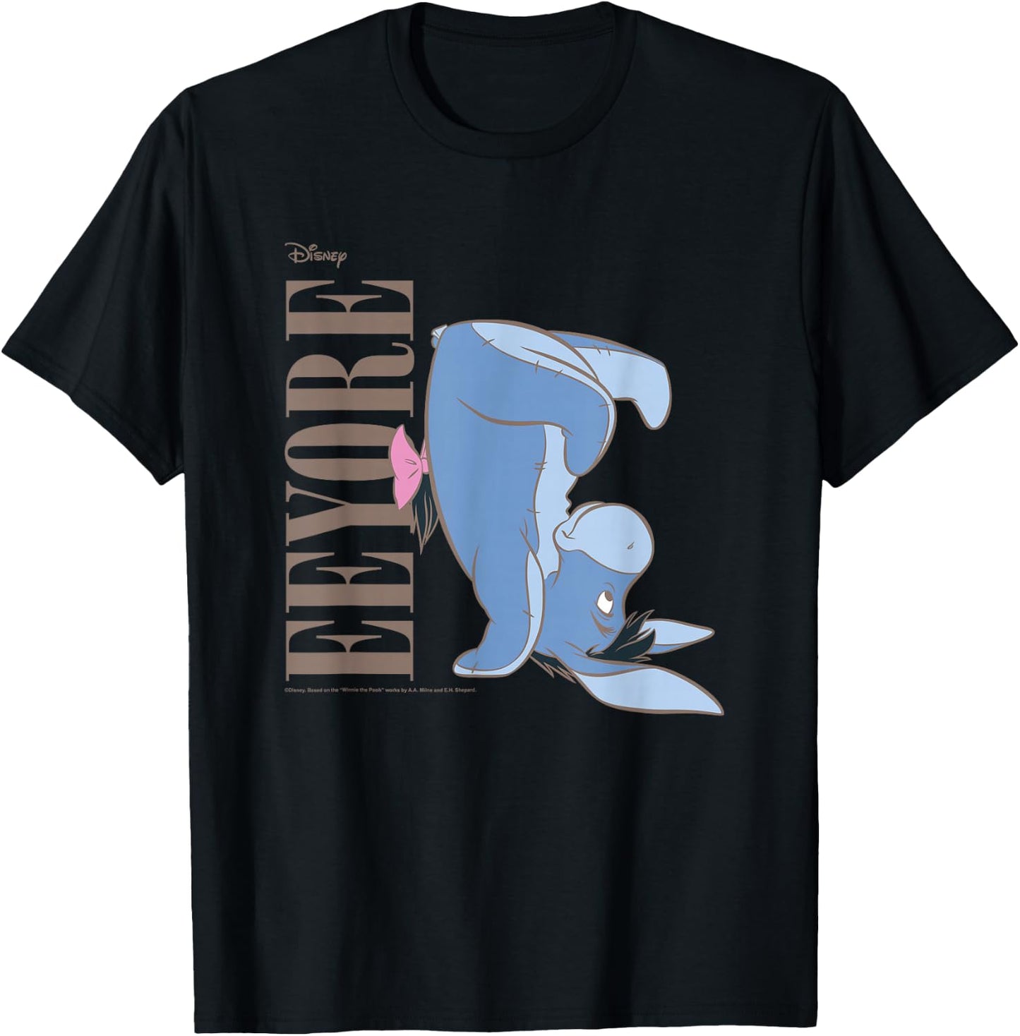 Winnie The Pooh - Eeyore Upside Down T-Shirt - T-Shirt | Black