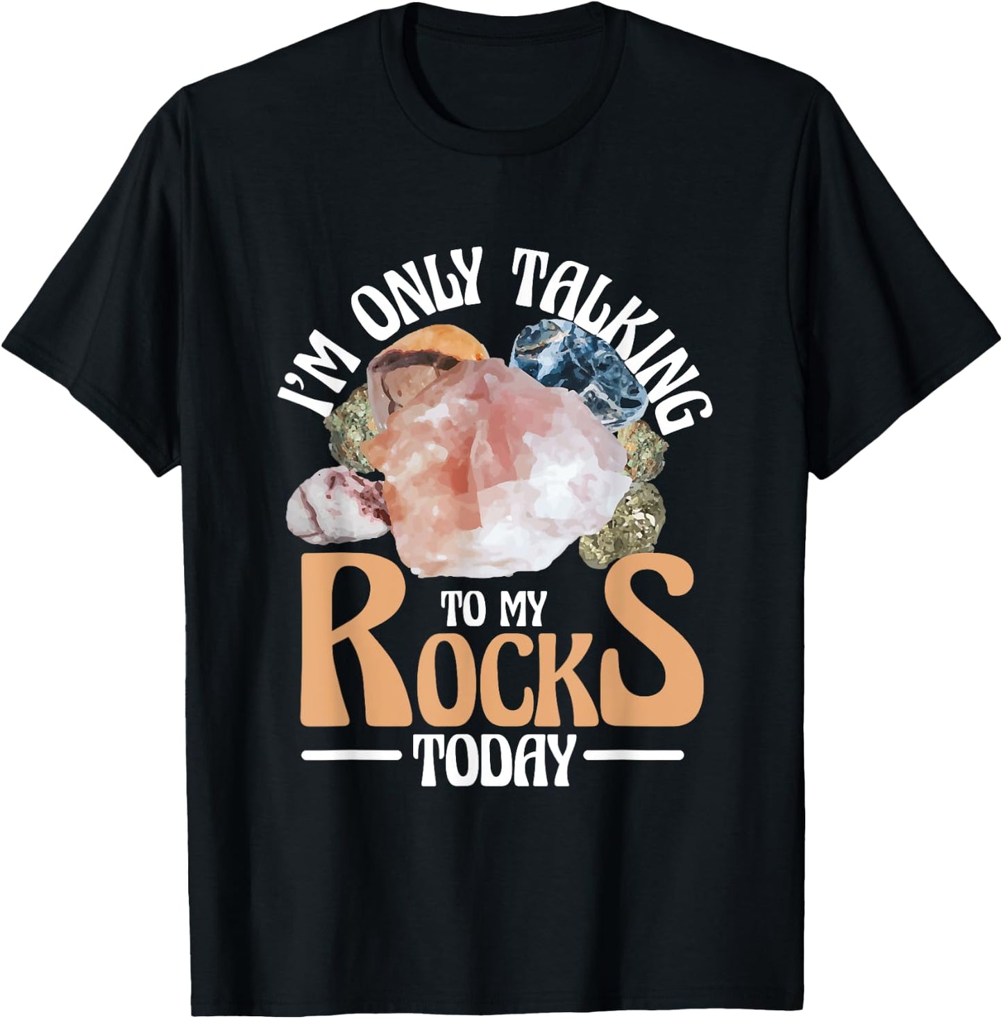 I'm Only Talking To My Rocks Collecting Rocks Minerals Gem T-Shirt - T-Shirt | Black