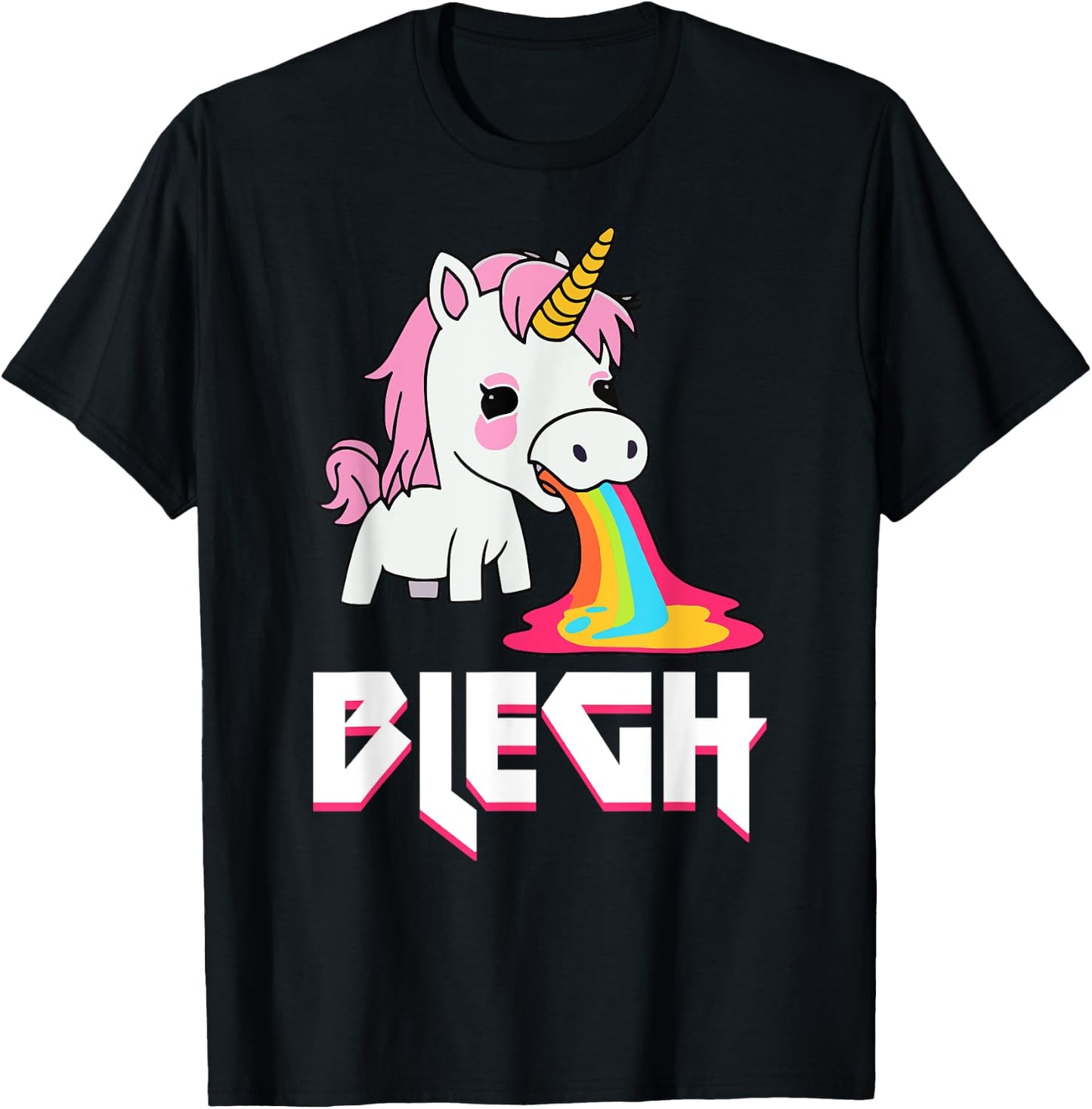 Blegh Heavy Metal Metalcore Unicorn T-Shirt - T-Shirt | Black