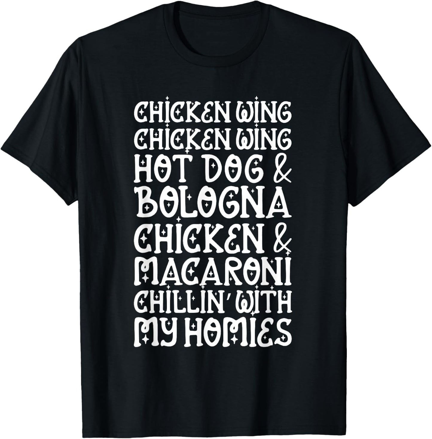 Chicken Wing Chicken Wing Hot Dog and Bologna Shirt Funny T-Shirt - T-Shirt | Black