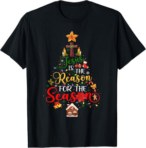 Jesus is The Reason for The Season Christian Faith Christmas T-Shirt - T-Shirt | Black