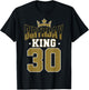 Birthday King 30 Bday Party Celebration 30th Royal Theme T-Shirt - T-Shirt | Black