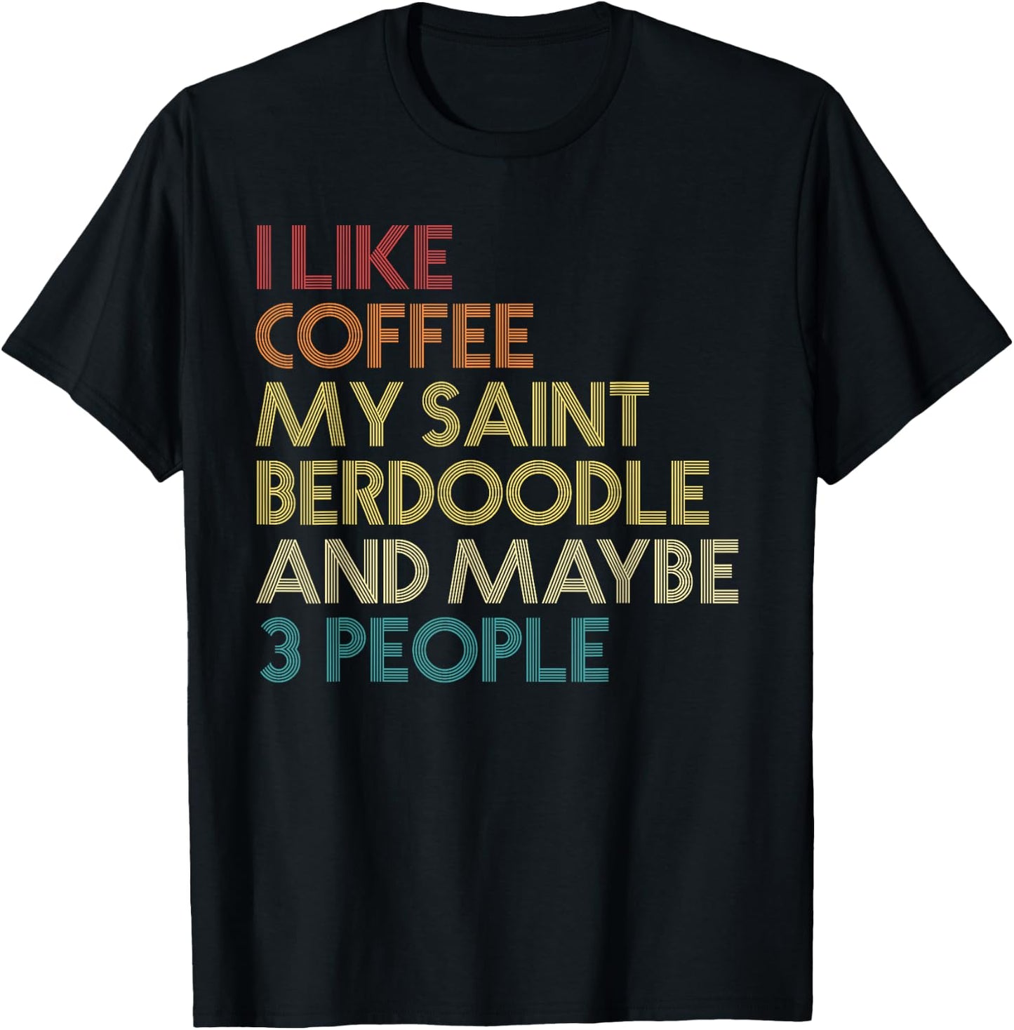 Saint Berdoodle Dog Owner Coffee Lover Funny Vintage Retro T-Shirt - T-Shirt | Black