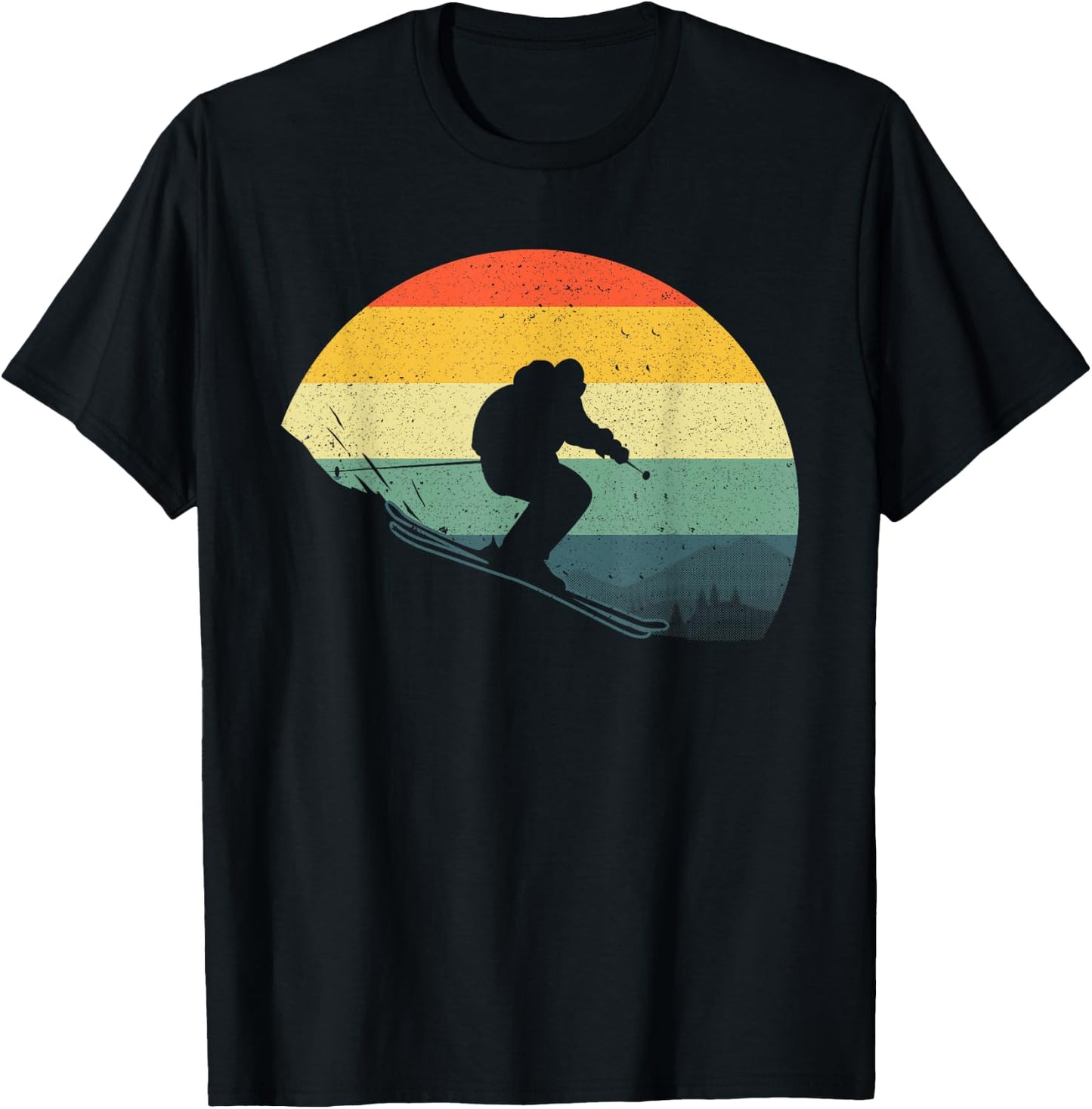 Cool Skiing Women Retro Ski Snow Skiers Snowboard T-Shirt - T-Shirt | Black